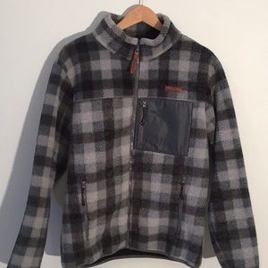 Simply Southern Full-Zipper Gray Plaid Fleece Jacket Mens size Medium